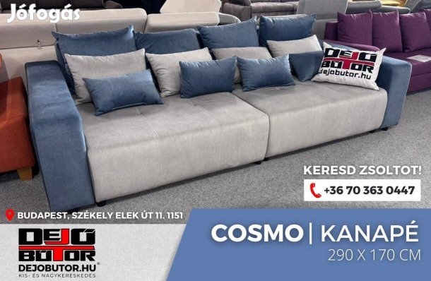 COSMO L kanapé ülőgarnitúra 140x290 cm ágyazható kék