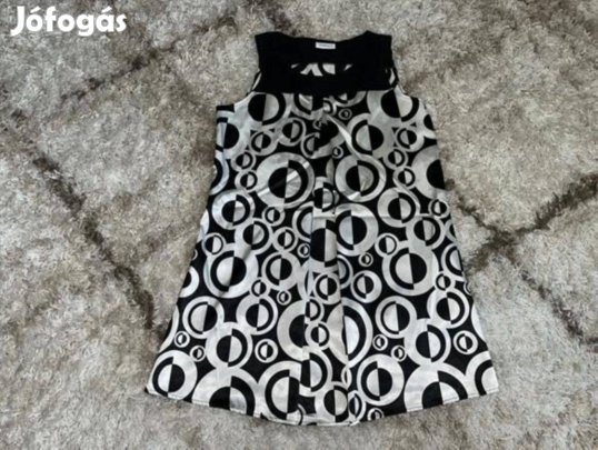 C&A Jessica fekete-fehér selyem ruha 42-44 L