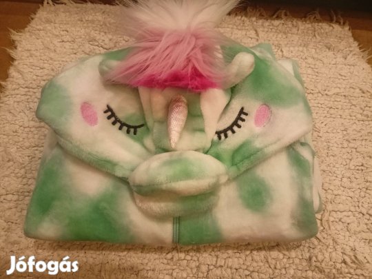 C&A Kigurumi meleg plüss unikornis pizsama, overál 134-es