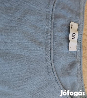 C&A acélkék finomkötött női pulcsi