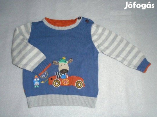 C&A autó állat mintás pulóver 3-6 hó (méret 68)