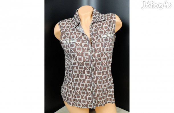 C&A barnás kockás ujjatlan gombos női ing