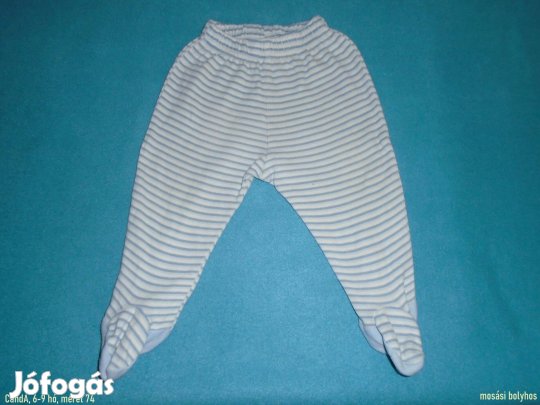 C&A csíkos talpas nadrág 6-9 hó (méret 74) nadrág