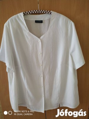 C&A fehér rövid ujjú alkalmi blúz 54-es