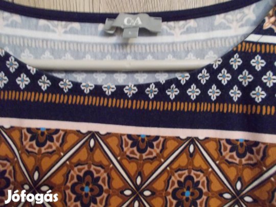 C&A kék/barna mintás női felső L