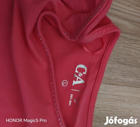 C&A korall pamut minőségi női felsőrész L