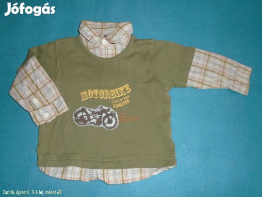 C&A újszerű galléros hosszú ujjú felső 3-6 hó (méret 68)