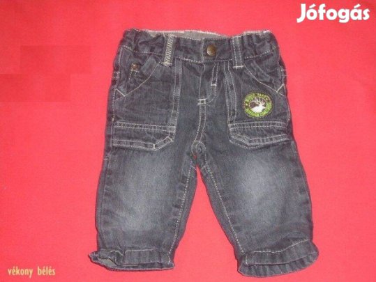 C&A vékonyan bélelt farmernadrág 3-6 hó (méret 68) szürke