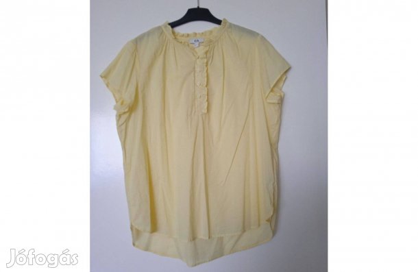 C&A világossárga, pamut blúz, tunika, 48-as, új!