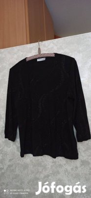 C&A your sixth sense fekete csillámos háromnegyedes ujjú felső