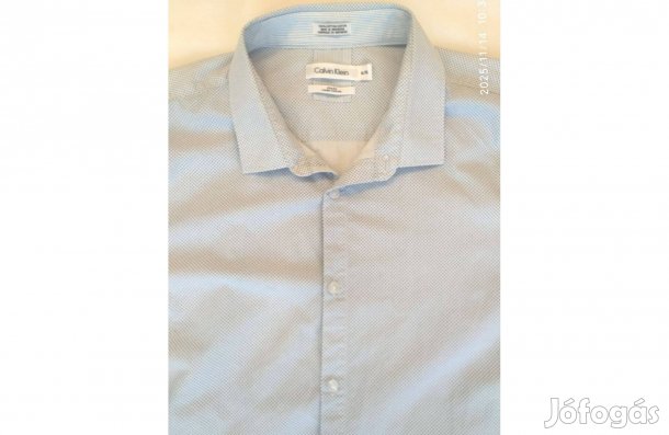 Calvin Klein Slim fit világoskék kockás ing (XL)