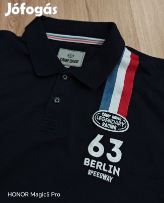 Camp David szép uj pamut sötétkék férfi póló XXL-Xxxl