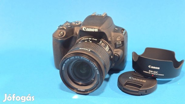 Canon 200d fényképezőgép + 18-55mm stm 1000 expó 