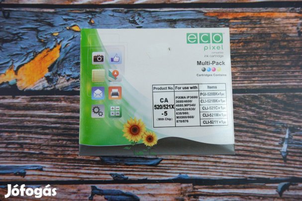 Canon 520 521 utángyártott patron garnitúra 5db patron