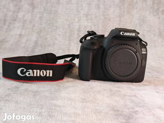 Canon EOS 2000D 7100 expó Dupla Akku Újszerű, dobozos