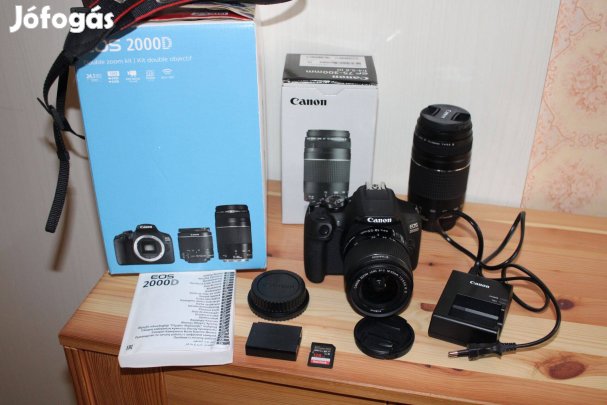 Canon EOS 2000D Double Zoom kit. Új! Szállítás egyeztetés után!