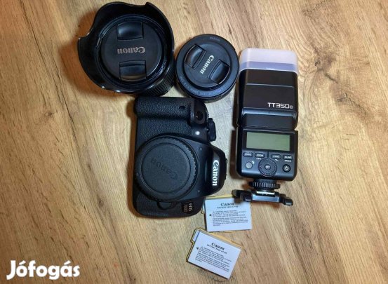 Canon EOS 700D + Objektívek + Godox vaku megkímélt, 12 000 expo