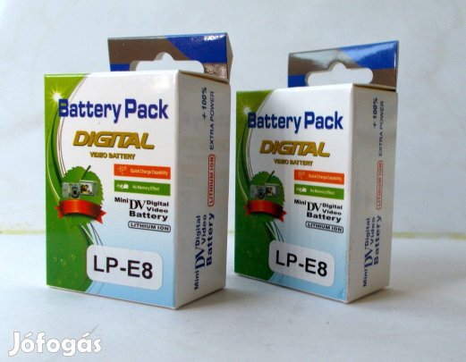 Canon LP-E8 Akkumulátor 2 darab. Bontalan, Új. 3000Ft/Db