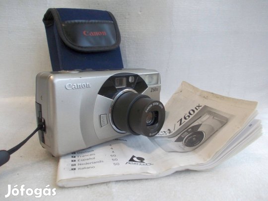 Canon Zoom fényképezőgép táskával ,paprjával