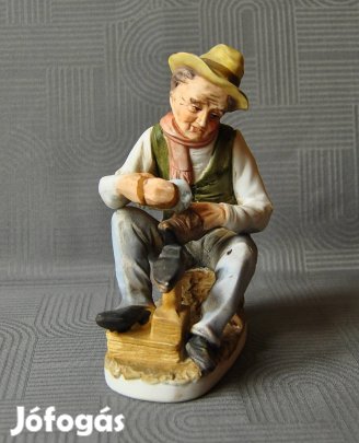 Capodimonte figura cipész öregember 17 cm, hibátlan