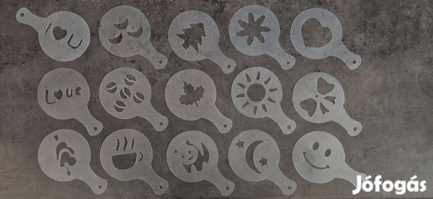 Cappuccino, kávé, süti, sütemény díszítő sablon