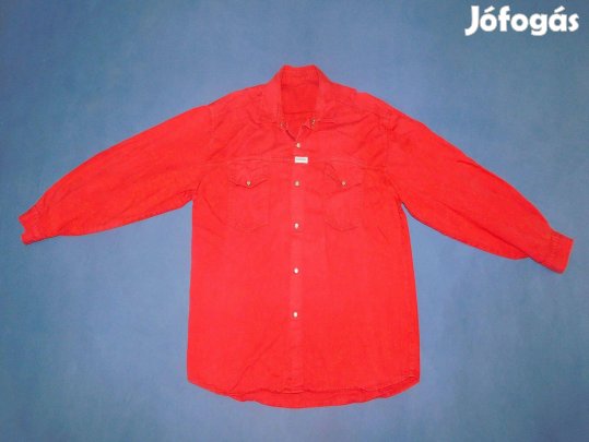 Cappuccio hosszú ujjú, patentos, piros, olasz farmering, 2XL, XXL