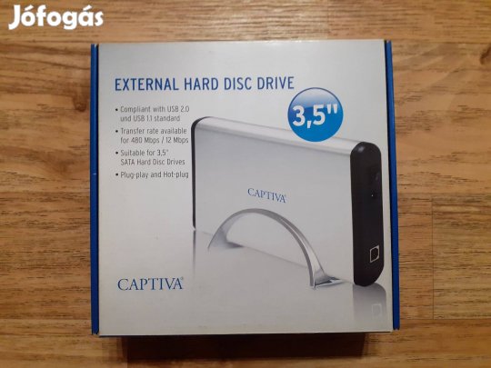Captiva hordozható külső merevlemezház, 500 GB-os WD merevlemezzel