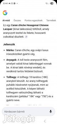 Caran D'ache aranyozott töltőtoll