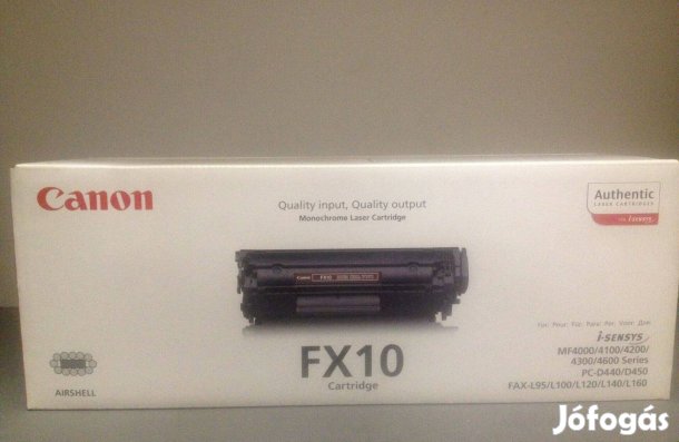 Cartridge Canon FX-10 fekete eredeti gyári toner Eladó!