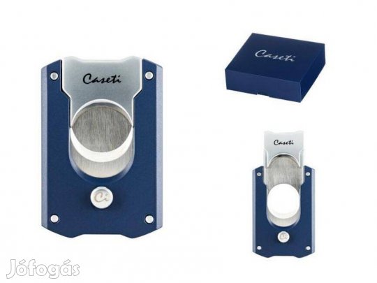 Caseti guillotine nemesacél szivarvágó - matt kék és króm