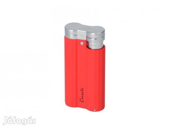 Caseti szivar öngyújtó matt piros és króm színben - Jet lánggal