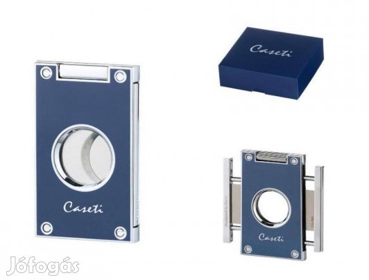 Caseti szivarvágó dupla pengés - kék színű