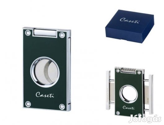 Caseti szivarvágó dupla pengés - sötétzöld színű