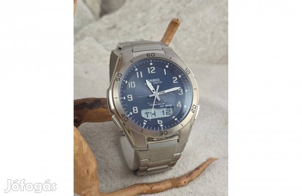 Casio 'Wva-M640' karóra, titán, Wave ceptor, solar, számla és garancia