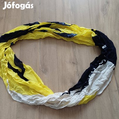 Cecil sárga/fehér/kék pamut női körsál