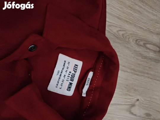 Cecil tégla velúrhatású jellegű női kabátka ing