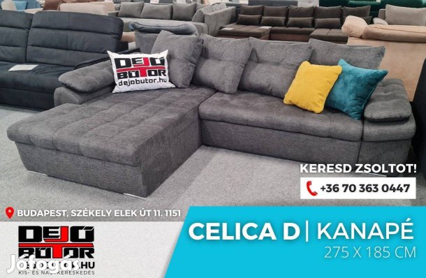 Celica II sarok kanapé bútor ülőgarnitúra 275x185 cm grey ágyazható