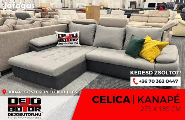 Celica kanapé ülőgarnitúra 275x185 cm sarok bútor cuba 12 szürke