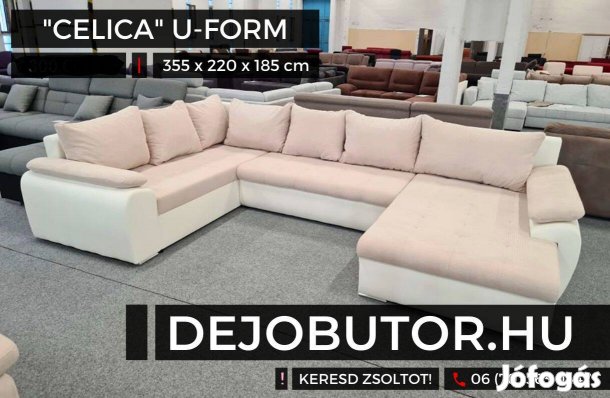 Celica ualak kanapé ülőgarnitúra 185x355x220 cm ágyazható natúr