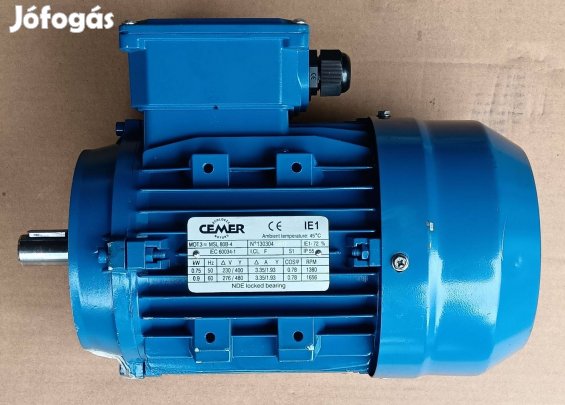 Cemer 0.75kW villanymotor, 1380/perc, B14 kisperemes motor