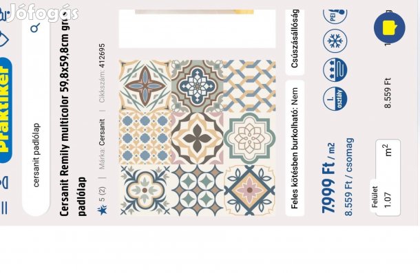 Cersanit Remily Multicolor 59,8x59,8 cm gres padlólap