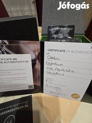 Certina DS Podium Új Fóliás Eladó!