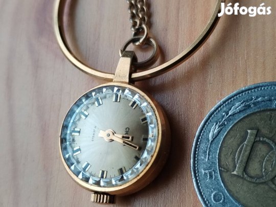 Chaika jelzet aranyozott ékszer óra láncon