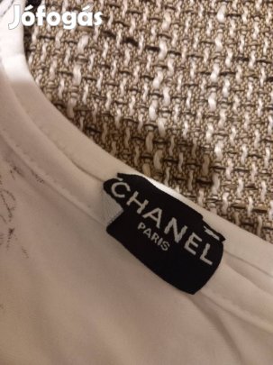 Chanel hófehér pamut póló xs s m