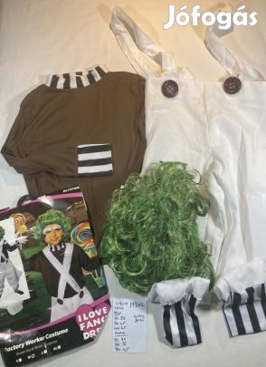 Charlie és a csokoládégyár jelmez + zöld paróka M372