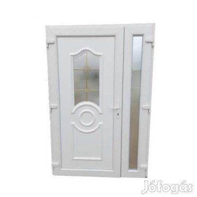 Charlotte -A- Műanyag bejárati ajtó / FEHÉR / 138x208 / NYITHATÓ OLDA