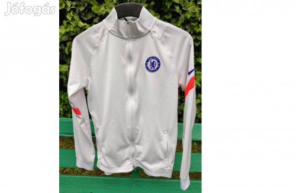 Chelsea eredeti Nike gyerek fehér cipzáras pulóver (147-158)