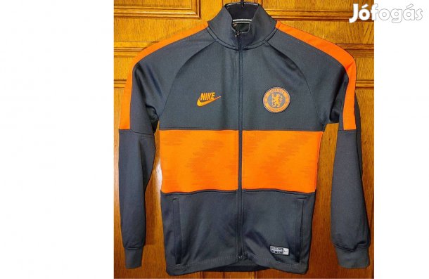 Chelsea eredeti Nike gyerek szürke narancs cipzáras pulóver (128-137)