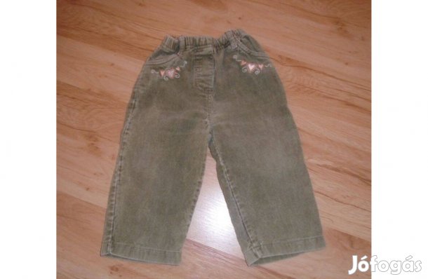 Cherokee 80-as méretű zöld bársonynadrág - mérve