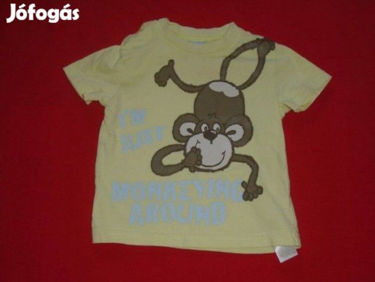 Cherokee majom mintás sárga póló 3-6 hó (méret 68)